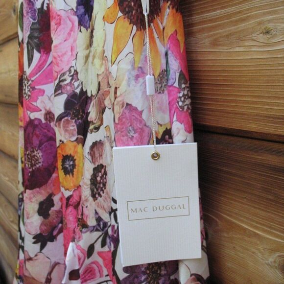 Mac Duggal 68107 Womens Floral Cut-Out Ruffle Sleeve Dress Gown - Picture 15 of 16